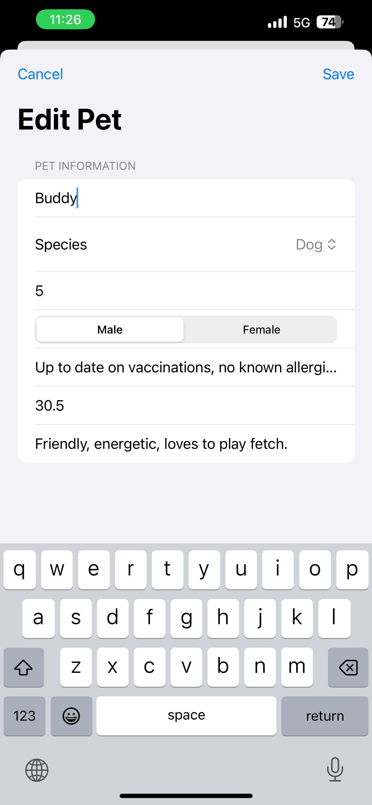 Pet Record App Screenshot 2